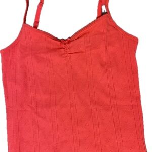 Victoria's Secret Coral-Red Eyelet Cotton Camisole